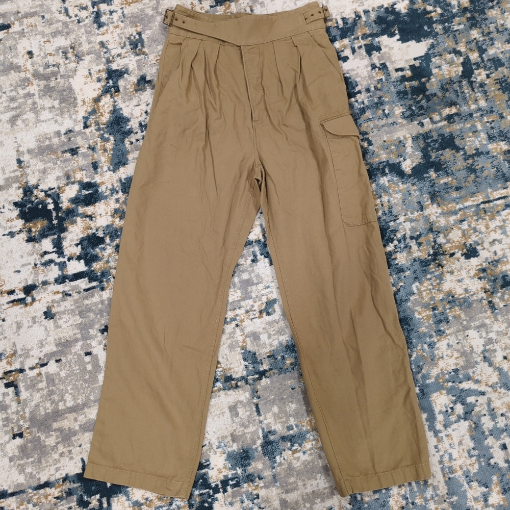 Banana Republic Gurkha Cargo Pants Tan Khaki - Women's 8 Military Button Belted